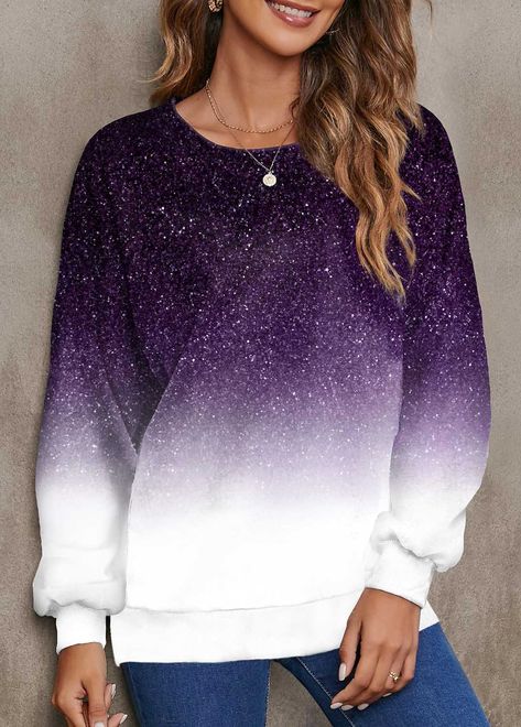 2023 Clothes, Minimalist Winter, Pin Fashion, Purple Tops, Tops Trendy, Pullover Mode, Purple Sweatshirt, Violet Color, Winter Pullover