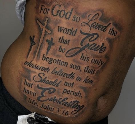 Arm Tattoos Lettering, Side Stomach Tattoos, Arm Tattoos For Guys Forearm, Tattoo Font For Men, Rib Tattoos For Guys, Bible Verse Tattoos, Verse Tattoos, Belly Tattoo, Saved Tattoo