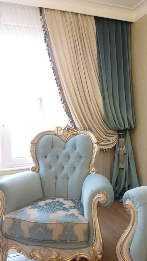 Curtains Styles Ideas, Curtain Designs Living Room, Luxury Drapery, French Style Living Room, Curtain Designs For Bedroom, Curtains Living Room Modern, Window Curtains Living Room, Unique Curtains, Luxury Curtains