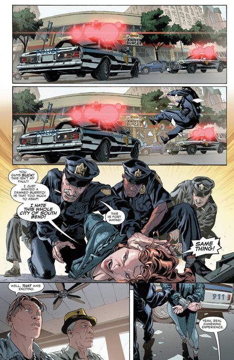 Police Comic Art, The Immortal Hulk, Panel Reference, Graphic Novel Layout, Lee Weeks, Absolute Carnage, Immortal Hulk, Storyboard Examples, Classroom Interior