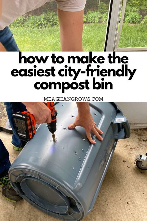 Composting Diy Bin, 55 Gallon Compost Bin Diy, Home Made Compost Bin How To Make, Diy Small Compost Bin Outdoor, Diy Manure Compost Bin, Garbage Can Compost Bin Diy, Compost Trash Can Diy, Build Your Own Compost Bin, Diy Trash Can Compost Bin