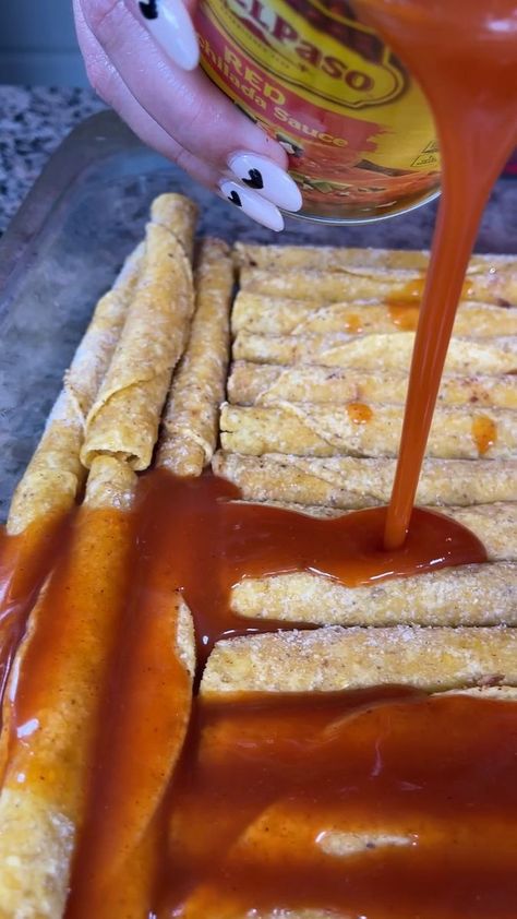 Recipe Using Frozen Taquitos, Easy Enchiladas With Frozen Taquitos, Taquitos Enchilada Casserole, Frozen Taquito Enchiladas, Easy 1 Pan Dinners, Frozen Taquitos Recipes, Taquitos Casserole, Kristin’s Friends Recipes, Kristin Friends