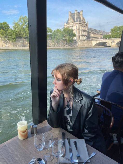 Cruise Dinner Outfit, River Cruise Outfits, Dinner Date Ideas, Paris River Cruise, Fancy Dinner Date, Outfit Leather Jacket, Cruise Pictures, 2023 Travel, Dinner Cruise