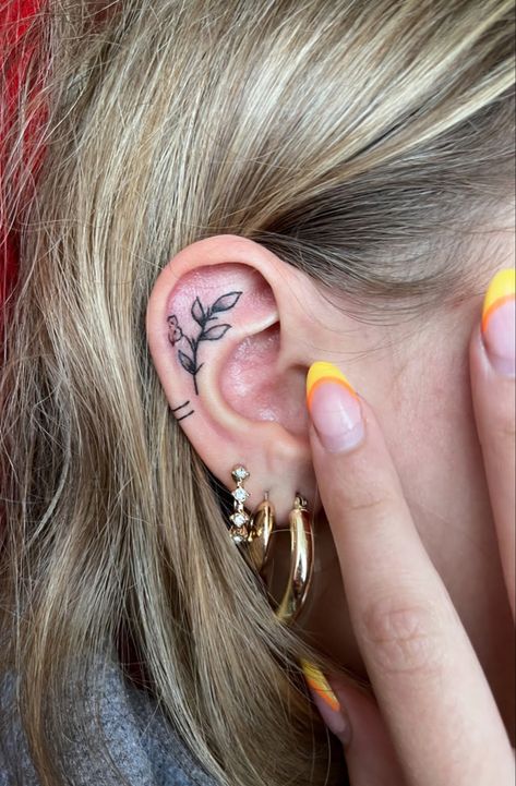 #eartattoo #ear #idea #fleur #tattoo #tattooideas Ear Cartilage Tattoo, Cartilage Tattoo, Ear Tattoos, Ear Tattoo, Flower Tattoo, Tattoo Ideas, Tattoos, Beauty