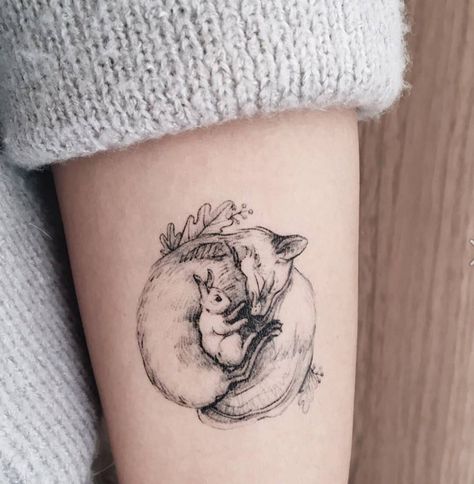 Sleeping Animal Tattoo, Fox And Rabbit Tattoo, Sleeping Fox Tattoo, Fox And Bunny, Special Tattoo, Books Tattoo, Bunny Tattoo, Rabbit Tattoo, Tattoo Time