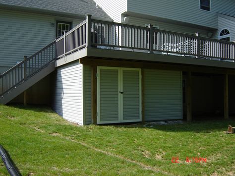 Under-Deck Shed | by Breyerconstruct Shed Under Deck Ideas, Under Deck Storage Ideas, Shed Under Deck, Deck Storage Ideas, 3 Season Porch Ideas, Deck Shed, Under Deck Storage, Under Deck, Deck Remodel