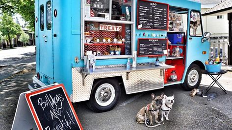 Mobile Dog Treat Truck, Dog Treat Food Truck, Dog Food Truck, Snacks For Dogs, Dog Boutique Ideas, Dog Events, Pumpkin Pretzels, Dog Food Stands, Pet Store Design