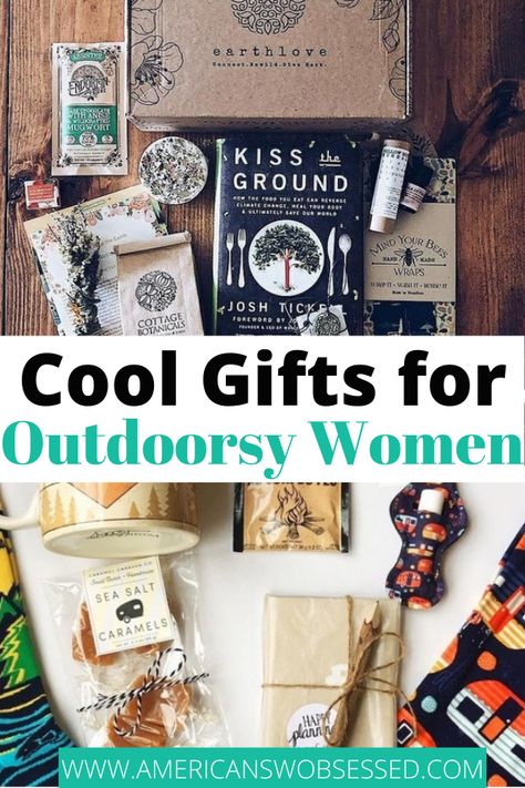 Do you have someone who is difficult to buy for? This holiday gift guide has tons of gift ideas for the Outdoorsy Women on your list! We've scoured the web to help you find the perfect outdoorsy gifts for campers, hikers, National Park Lovers, coffee lovers, and more! #outdoorgifts #giftsforher #travelgifts Outdoorsy gifts for campers Gifts For Outdoors People, Gifts For Aquaintences, Nature Lover Gift Ideas, Gift Ideas For Hikers, Gifts For The Outdoor Woman, Outdoorsy Gift Basket, Camping Themed Gifts, Gifts For Granola Friends, Outdoorsy Bridesmaid Gifts