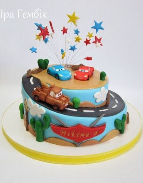 Cars Cake 3rd Birthday, Birthday Cake Mcqueen, 2 Shaped Birthday Cake, 3rd Birthday Cake For Boy, Cake Decorating For Boys, The Cars Cake, Cars Theme Birthday Cake, Cars Cake Ideas, Cakes For Boys Birthday