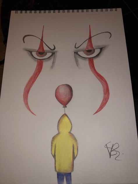 It Sketches Clown, It Drawings Clown Easy, It The Clown Drawing, It Drawings Clown, Clown Drawing Sketch, Things To Draw With Markers, Ghost Drawing Easy, Things To Sketch Easy, Scary Clown Drawing