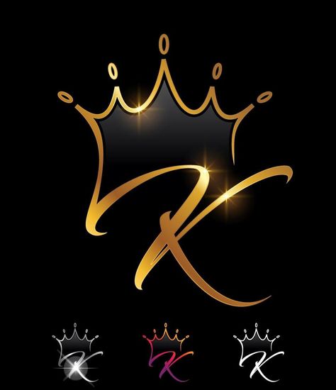 K Logo Design Art, K Letter Design, K Image, K Letter Images, K Name, K King, Logo K, Black Background With Gold, Name Design Art