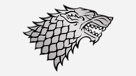 House Stark (Game Of Thrones) Symbol Image Trace House Stark Logo, House Stark Sigil, Stark Direwolf, Stark Sigil, House Of Stark, Game Of Thrones Stark, Game Of Thrones Winter, Ned Stark, Dire Wolf