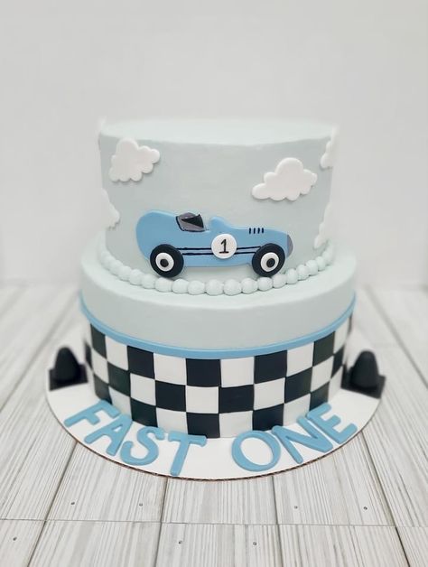 #talladeganights #racecarbirthday #nascar #firstbirthdayparty 1st Birthday Cake Car Theme, Race Car 1st Birthday Cake, Fast One Cake Ideas, First Lap Around The Track Birthday Cake, Fast One Birthday Party Cake, First Lap Birthday Cake, Two Fast Cake Birthday, 2 Fast Birthday Cake, Fast One Birthday Cake