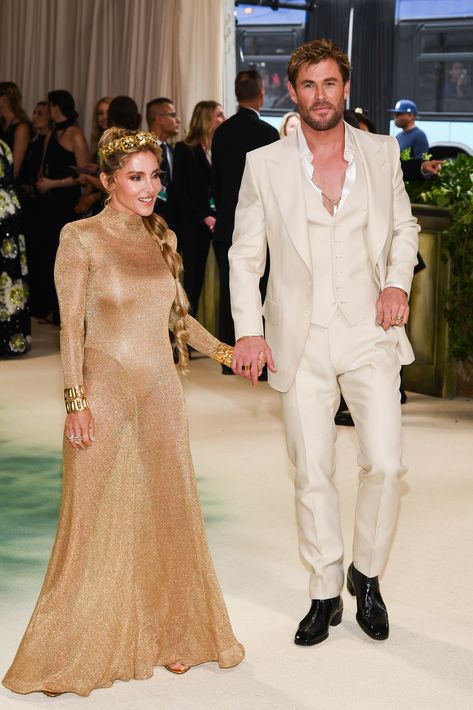 2024 Met Gala Celebrating "Sleeping Beauties: Reawakening Fashion" at The Metropolitan Museum of Art on May 06, 2024 in New York City. Reawakening Fashion, Elsa Pataky, The Met Gala, Chris Hemsworth, Long Shorts, Metropolitan Museum Of Art, Metropolitan Museum, Museum Of Art, Thor