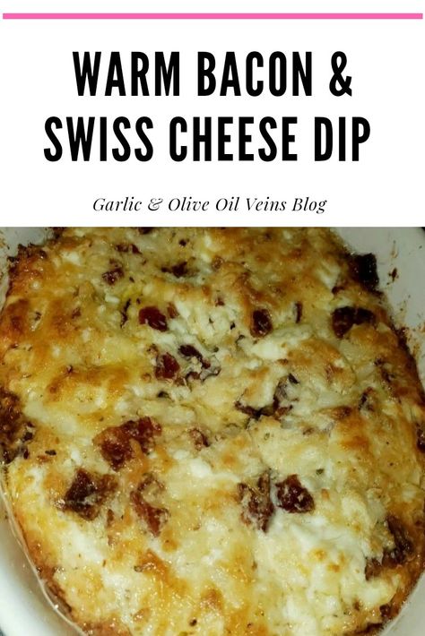 Delicious baked dip with bacon and swiss! Swiss Cheese Dip, Swiss Cheese Quiche, Dips Party, Baked Dip, Dips Recipes, Delicious Dips, Delicious Dips Recipes, Bacon Dip, Appetizer Sandwiches