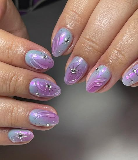 Designs For Short Nails, Aurora Nails, Beauty Hacks Nails, Cute Gel Nails, Nails Desing, Silver Nails, Minimalist Nails, Fire Nails, On My Own