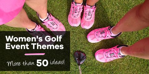 Women's Golf Tournament Theme Ideas | The Studio Style Blog Golf Tournament Ideas Fundraising, Event Theme Ideas, Couples Golfing, Disney Golf, Golf Fundraiser, Kickoff Meeting, Golf Theme Party, Golf Invitation, Golf Events