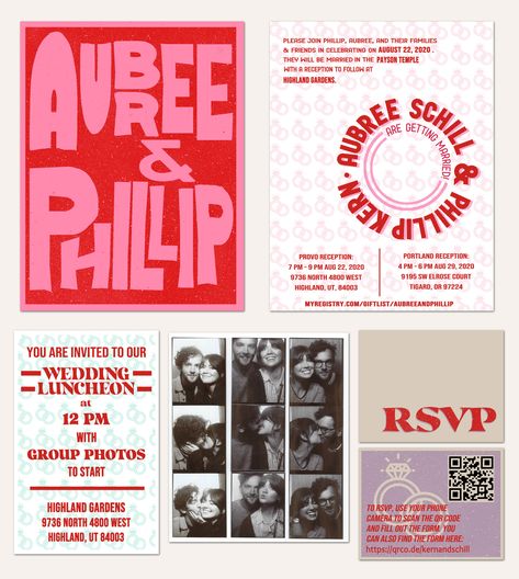 Eclectic modern wedding invitation. Risograph print. Graphic design. Print Graphic Design, Custom T Shirts Design, Funky Wedding, Retro Wedding Invitations, Colorful Wedding Invitations, Eclectic Wedding, Modern Wedding Invitation, 카드 디자인, Eclectic Modern