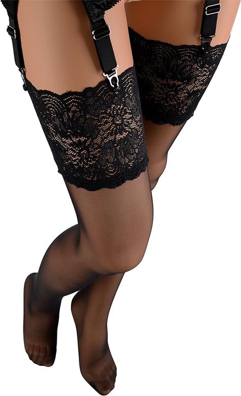 Amazon.com: Trasparenze Eleonora 30 Den Lace Top Stockings Color: Nero - Black Size: 4 (X-Large) : Clothing, Shoes & Jewelry Lace Stockings, Soft Luxury, Thigh High Stockings, Hold Ups, Amazon Com, Thigh High, Thigh Highs, Shoes Jewelry, Lace Top