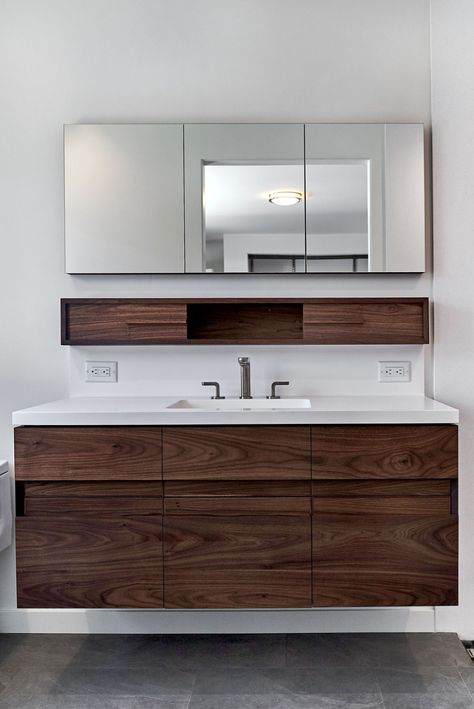 Walnut Bathroom, Walnut Vanity, Wooden Bathroom Vanity, Walnut Bedroom, Lodge Homes, Rubio Monocoat, Floating Bathroom Vanity, Floating Vanity, Bathroom Colors