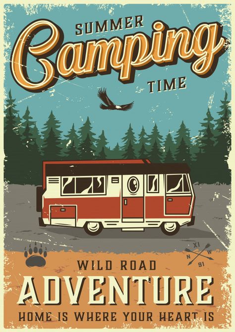 1950s happy camping poster - Bing Summer Camp Poster Design, Camp Poster Design, Poster Design Ideas Creative, Summer Camp Poster, Camp Poster, Camping Poster, Summer Stickers, Design Stickers, Summer Design