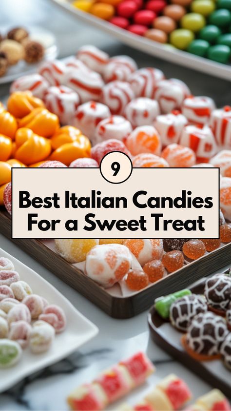 An assortment of colorful Italian candies, featuring classic flavors and unique regional treats for a delightful sweet experience. Italian Candy Recipes, Italian Candy, Visiting Italy, Fruit Chews, Colorful Fruit, Creamy Chocolate, Favorite Candy, Authentic Italian, Hard Candy