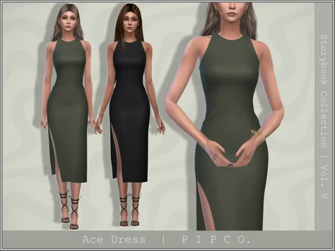 The Sims Resource - Ace Dress. Sims 4 Elegant Dress Cc, Outfit Categories, Sims 4 Urban Cc, Sims 4 Pack, Mod For Sims 4, Simple Elegant Dress, Sims 4 Urban, Los Sims 4 Mods, Sims 4 Cheats