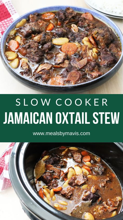 Jamacian Food Oxtail Crockpot, Jerk Oxtails Jamaican Recipes Crockpot, Slow Cooker Oxtails, Jerk Oxtails Crockpot, Crock Pot Oxtails Slow Cooker, How To Cook Oxtails Crockpot, Jamaica Oxtail Recipe, International Slow Cooker Recipes, Oxtail Recipes Jamaican Crockpot