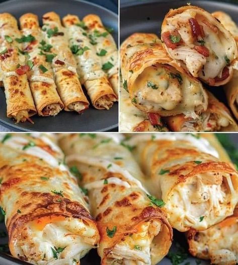 Cindy's Recipes and Awesomeness | Chicken Bacon Ranch Roll-Ups | Facebook Chicken Bacon Ranch Wrap, Bacon Roll, Chicken Bacon Ranch, Bacon Ranch, Kielbasa, Light Lunch, Roll Ups, Chicken Dishes Recipes, Chicken Bacon