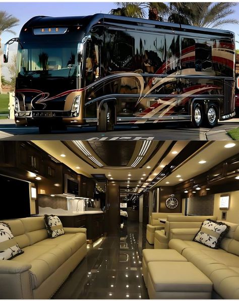 Luxury Coach Buses, Luxury Tour Bus Interior, Tour Bus Interior, Big Family Car, Luxury Caravans, Luxury Rv Living, Luxury Campers, Rv Motorhomes, Vacation Wishes