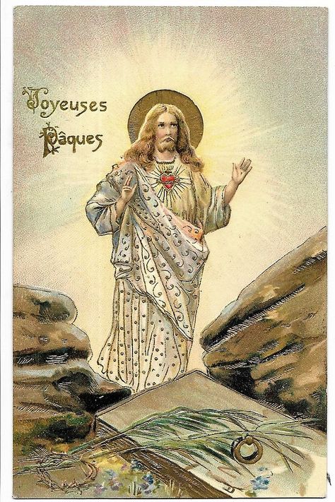 Jesus Christ Art, Vintage Card, Heart Of Jesus, Vintage Easter, Religious Art, Sacred Heart, Vintage Cards, Jesus Christ, Jesus