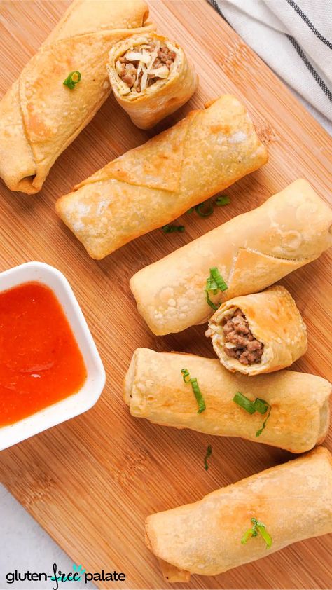 Gluten Free Egg Roll Wrappers, Gluten Free Egg Rolls, Gluten Free Chinese Food, Asian Dumplings, Gf Snacks, Gluten Free Chinese, Allergy Recipes, Gluten Free Wraps, Food Asian