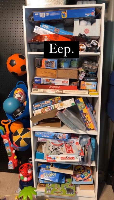 I confessed something major over on Instagram the other week. It was one of those, “Are you with me on this?” type situations. In the process of clearing out and making over our entire basement, I’ve stepped around (or covered my eyes and turned the other way around) our board game and puzzle storage. A […] The post How to Turn IKEA Kitchen Cabinets to a Fireplace Built-In appeared first on Growing Up Kemper. Game Board Cabinet, Ikea Board Game Storage, Board Game Cabinet, Board Game Storage Cabinet, Ikea Sektion Kitchen, Ikea Sektion, Puzzle Storage, Board Game Storage, Trim Board