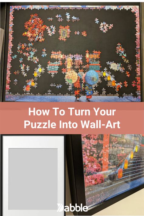 2020 got you doing puzzles? Here's how you can turn your next puzzle into a beautiful piece of wall art! Try it yourself. #DIY #Crafts #ArtsAndCrafts Framed Puzzle Decor Wall Art, Puzzle Wall Display, Puzzle Display Ideas, Puzzle Wall Art, Puzzle Piece Art, Puzzle Wall, Ikea Art, Puzzle Decor, Puzzle Frame