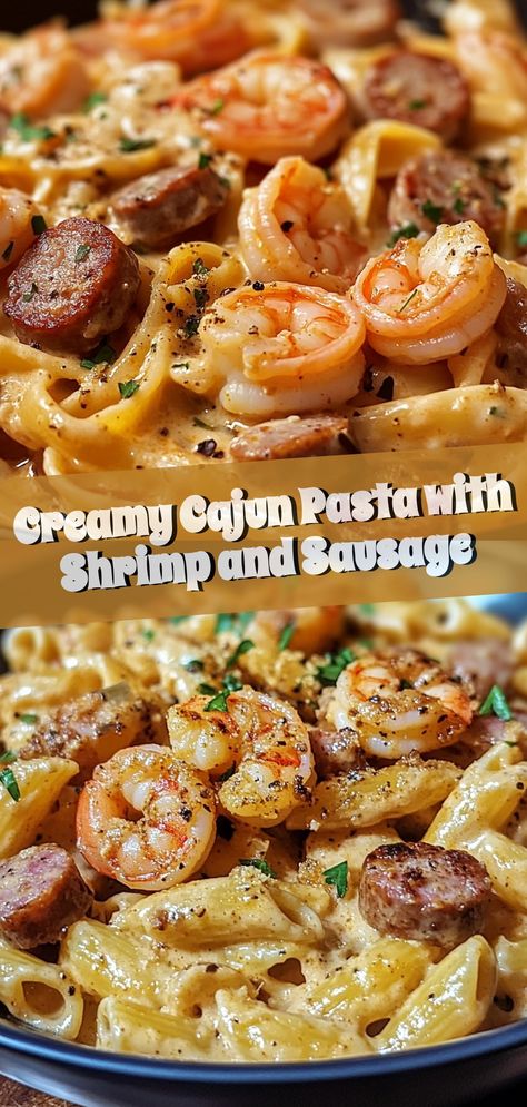 🍤🥳 Dive into a Flavorful Culinary Adventure! Discover the Creamy Cajun Pasta with Shrimp and Sausage that's taking taste buds by storm. Each spin of the fork unleashes a burst of spice and creamy goodness that keeps you coming back for more. Ready for a second helping? You bet! Creamy Cajun Pasta, Cajun Spices, Pasta With Shrimp, Shrimp And Sausage, Kielbasa Recipes, Shrimp Sausage, Cajun Pasta, Shrimp Recipes Easy, Shrimp Dishes