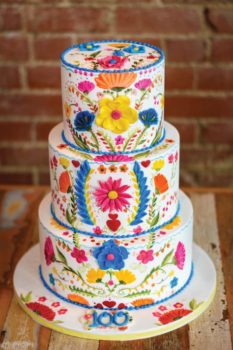 Halloween Wedding | Today's Bride Mexican Wedding Cakes, Mexican Wedding Cake, Mexican Cake, Mexican Birthday Parties, Mexican Themed Weddings, Fiesta Cake, Mexican Fiesta Party, Fiesta Birthday Party, Mexican Birthday