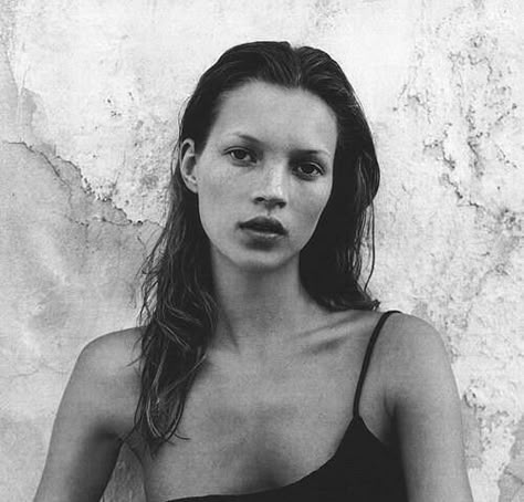 Kate Moss. Kate Moss, A Woman, Black And White, Hair, White, Black