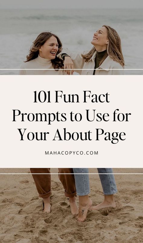 101 fun fact prompts to bring more personality to your website's about page! Find fun fact prompts about you, your obsessions, your history, and more. Make writing your about page easy with inspiring fun fact prompts. About Me Examples, Blog Content Calendar, Blog Content Planner, Lead Magnet Design, Copywriting Inspiration, Facts About Me, Website Copywriting, Copywriting Tips, Website Copy