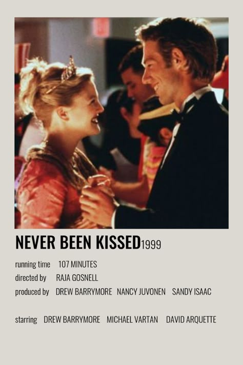 Never Been Kissed Movie, Chick Flick Movies, Michael Vartan, Polaroid Movie Poster, Romcom Movies, Johnny Depp Style, Never Been Kissed, Movies To Watch Teenagers, Movie Card