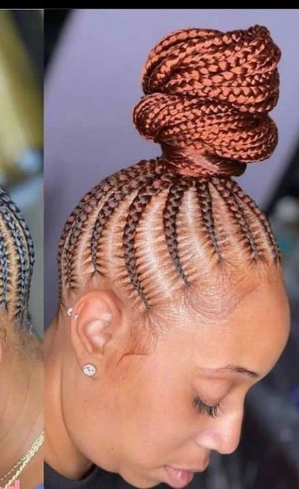 Stitch Braids Updo, Cornrows Updo Ponytail, Trendy Cornrows, Quick And Easy Braids, Cornrows Updo, Updo Ponytail, Cornrows Natural Hair, Knot Stitch, Cornrows Hairstyles