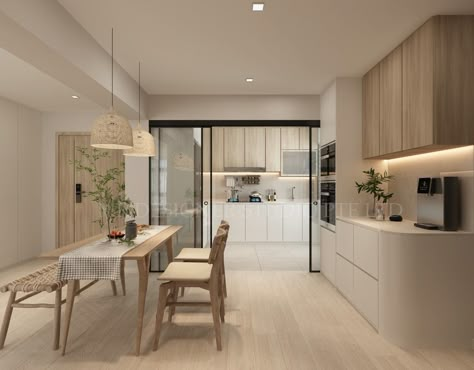 Hdb Pantry, 4 Room Bto Kitchen, Semi Open Kitchen Design, Kitchen Ideas Singapore, Countertop Design Ideas, Mumbai House, Dry Pantry, Hdb Kitchen, Hdb Renovation