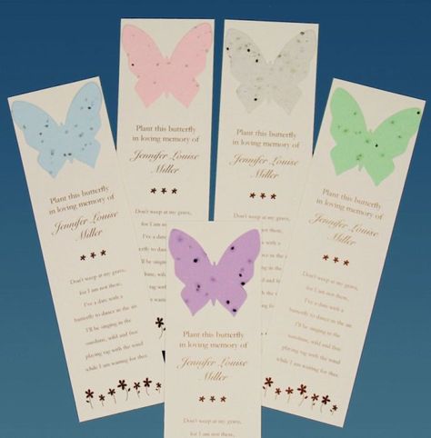 3 Cool Funeral Ideas – Next Gen Memorials Butterfly Remembrance, Remembrance Cards, Memorial Favors, Memorial Poems, Memorial Cards, Personal Celebration, Paper Butterflies, Memory Verse, Life Ideas