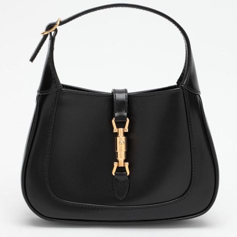 Black Leather Mini Bag From Gucci Featuring An Adjustable Top Handle, An Internal Flat Pocket, A Plunger Fastening, An Additional Buckled Shoulder Strap And Gold-Tone Metal Hardware. Width 19 Cm X Height 13 Cm X Depth 3 Cm Adjustable Shoulder Strap Length Min 20 Cm - Max 116 Cm Size Type: Int Material: Leather Sku: 2f-63709110o0g/O_guc-1000_100 Welcome To The Official Luosophy Poshmark Closet! Luosophy Is A Luxury Brand Reselling Company Founded In San Diego, Ca From 2016. All Our Products Are I Gucci Jackie 1961 Mini, Gucci Jackie 1961, Mini Bag Black, Leather Mini Bag, Glam Slam, Louis Vuitton Shoulder Bag, Metal Hardware, Leather Mini, Black Handbags