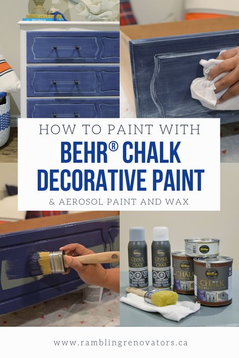 Chiffarobe Ideas, Behr Chalk Paint, Coastal Dresser, Laundry Room Countertop, How To Paint Furniture, Blue Painted Furniture, Chalk Paint Wax, Paint Chalk, Upcycle Furniture