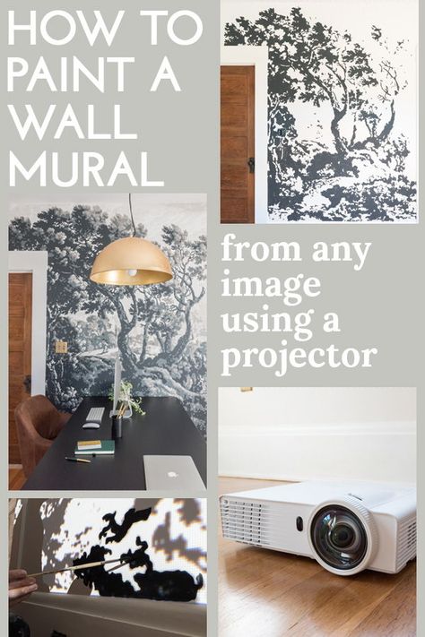 How to paint a mural from any image using a projector Photograph Painting, Projector Ideas, Geometry Wallpaper, Art Projector, Projector Wall, Wall Murals Diy, Diy Mural, Interior Murals, Photograph Wall