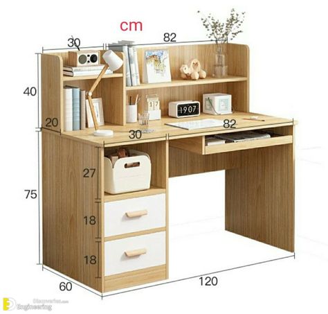 Standard Furniture Dimensions  - Engineering Discoveries Study Table Design, Computer Table Design, Study Table Designs, Computer Desks For Home, Study Room Design, Furniture Dimensions, Study Room Decor, Types Of Furniture, Wooden Desk