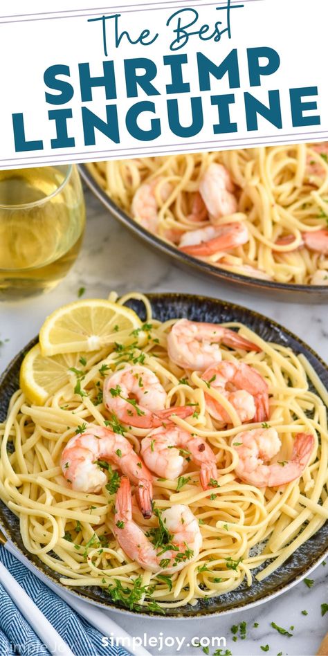 Shrimp Linguine is an easy 30 minute meal with just a handful of ingredients. With minimal effort, it will make you look like an absolute rock star in the kitchen. Linguine And Shrimp, Seafood Pasta Dishes, Shrimp Linguine, How To Make Shrimp, Slow Cooker Casserole, 30 Minute Meals Easy, Shrimp Recipes For Dinner, Fish Salad, Easy Seafood Recipes