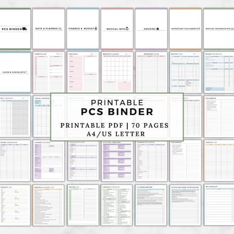 Pcs Checklist, Binder Organization School, Moving Binder, Pcs Binder, Planner Online, Military Move, Online Planner, Military Love, Planner Printables Free