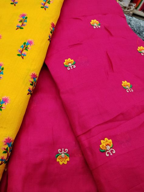 Blouse Materials Fabrics, Cotton Frocks For Kids, For Men Clothes, Blue Blouse Designs, Cotton Blouse Design, Blouse Designs Catalogue, Birds Embroidery Designs, Embroidery On Kurtis, New Blouse Designs