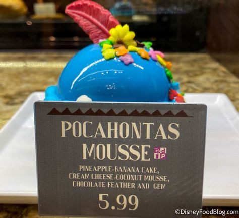 REVIEW: Disney's Pocahontas Dessert is a MOUNTAIN of Coconut Mousse! | the disney food blog Coconut Mousse, Colorful Desserts, Disney Dining Plan, Fruity Desserts, Disney Food Blog, Banana Cream, Cake With Cream Cheese, Disney Dining, Cake Flavors